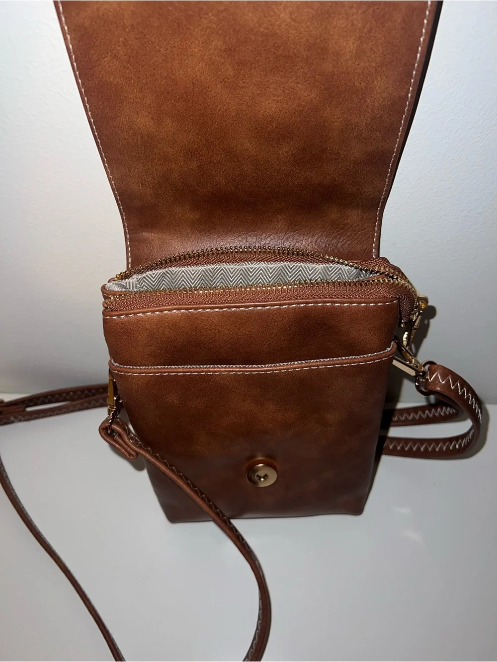 Leopard Print Brown Crossbody Bag - Women’s Stylish Shoulder Bag